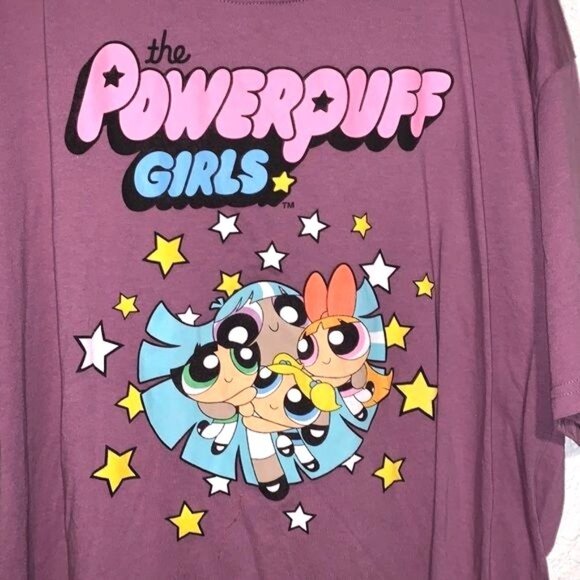 The Powerpuff Girls Graphic T-Shirt L/S Purple Cartoon Network 52% Cotton - Picture 2 of 9